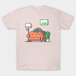 Sleepy cat cartoon T-Shirt